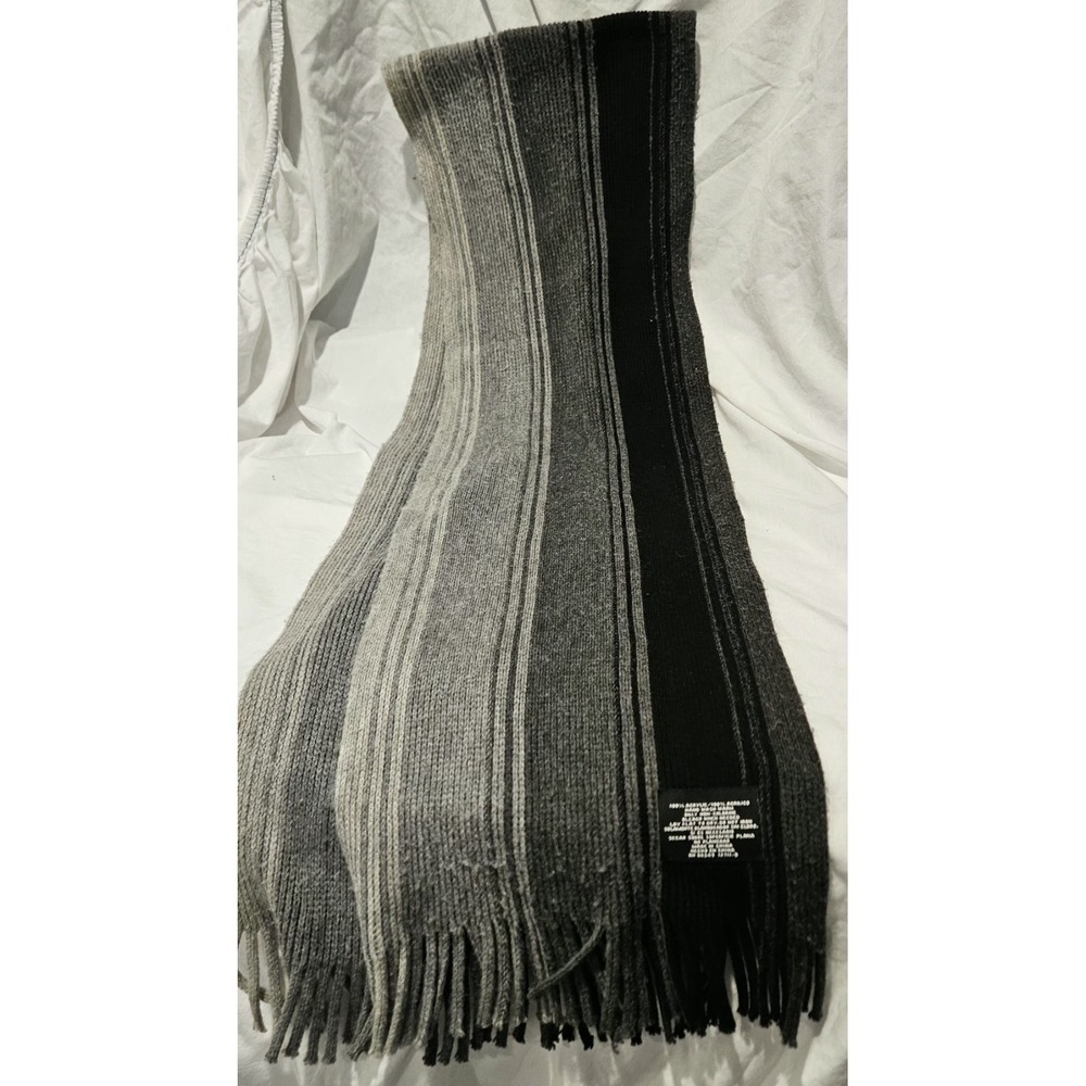 Apt‎ 9 Black and Grey Fringed Scarf